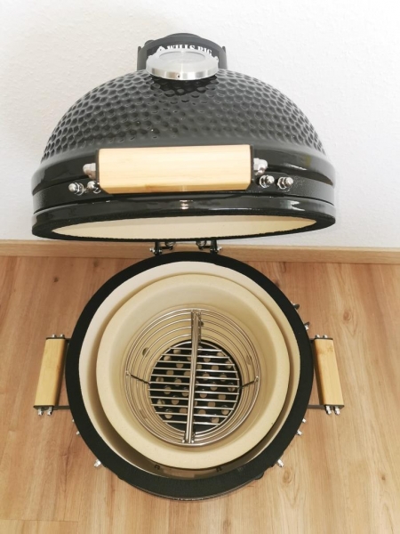WILLS BIG Kamado Grill Zubehör Kohlekorb teilbar Edelstahl für 15 zoll